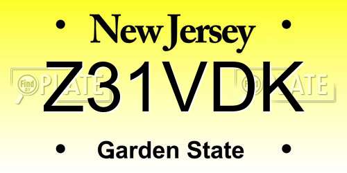 Z31VDK New Jersey License Plate