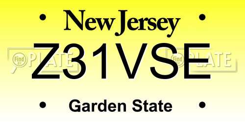 Z31VSE New Jersey License Plate