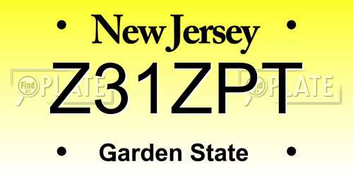 Z31ZPT New Jersey License Plate