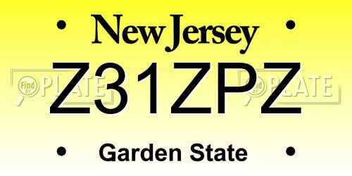 Z31ZPZ New Jersey License Plate