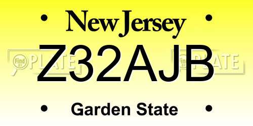 Z32AJB New Jersey License Plate