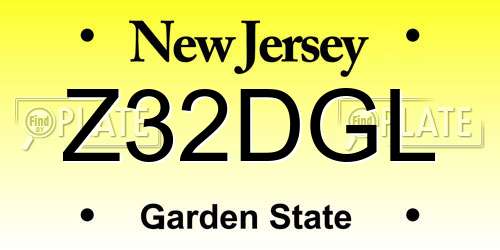 Z32DGL New Jersey License Plate
