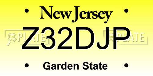 Z32DJP New Jersey License Plate