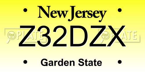 Z32DZX New Jersey License Plate