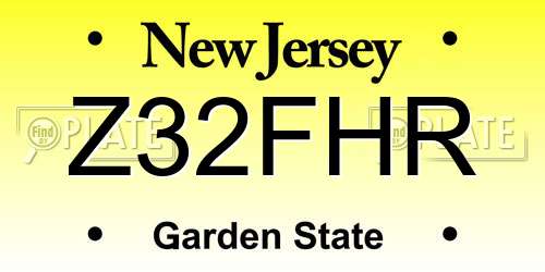 Z32FHR New Jersey License Plate