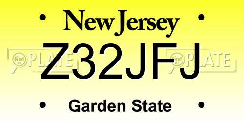 Z32JFJ New Jersey License Plate