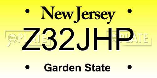 Z32JHP New Jersey License Plate