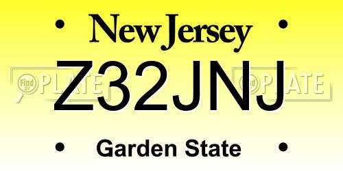 Z32JNJ New Jersey License Plate