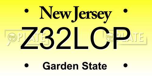 Z32LCP New Jersey License Plate