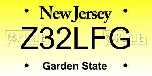 Z32LFG New Jersey License Plate