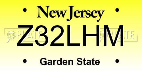 Z32LHM New Jersey License Plate