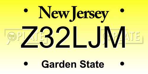Z32LJM New Jersey License Plate