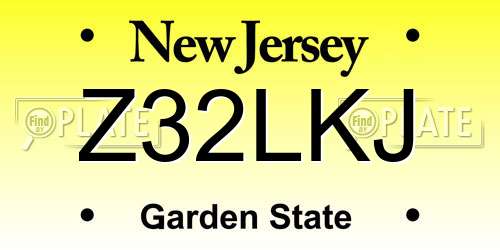 Z32LKJ New Jersey License Plate