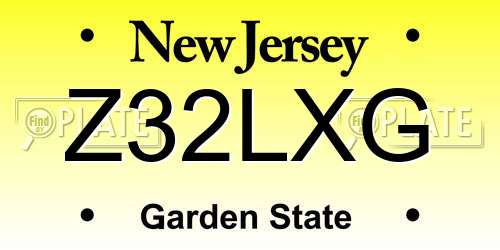 Z32LXG New Jersey License Plate