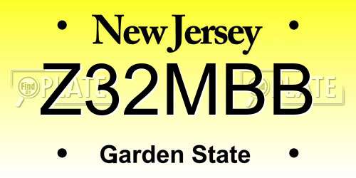Z32MBB New Jersey License Plate