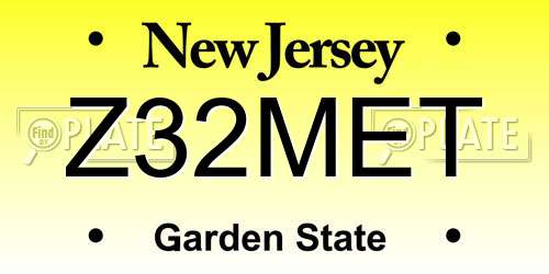 Z32MET New Jersey License Plate