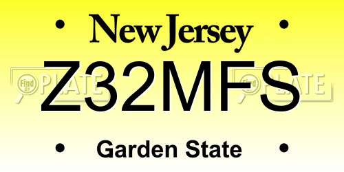 Z32MFS New Jersey License Plate