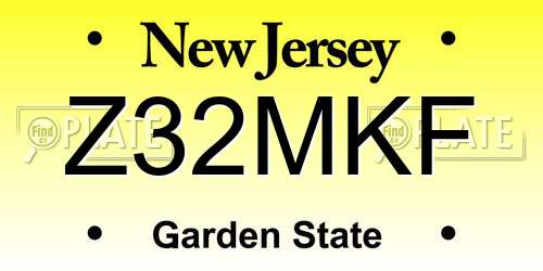 Z32MKF New Jersey License Plate