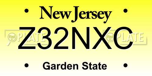 Z32NXC New Jersey License Plate