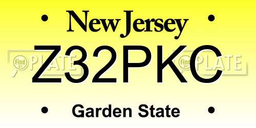 Z32PKC New Jersey License Plate