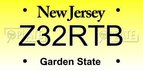 Z32RTB New Jersey License Plate