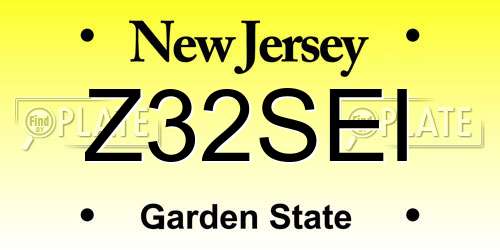 Z32SEI New Jersey License Plate