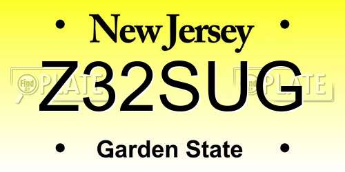 Z32SUG New Jersey License Plate