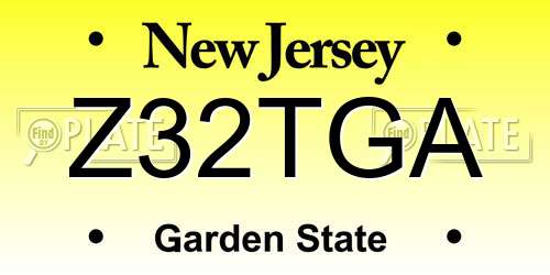 Z32TGA New Jersey License Plate