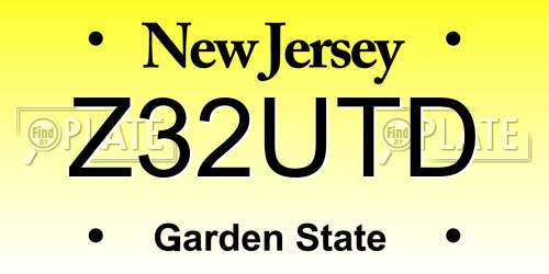 Z32UTD New Jersey License Plate