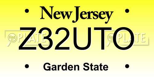 Z32UTO New Jersey License Plate