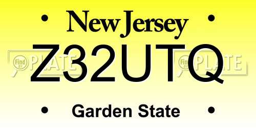 Z32UTQ New Jersey License Plate