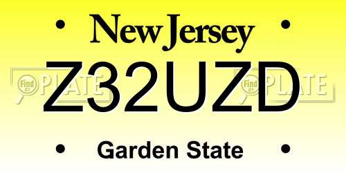 Z32UZD New Jersey License Plate
