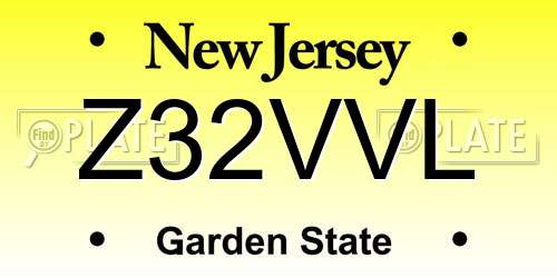 Z32VVL New Jersey License Plate