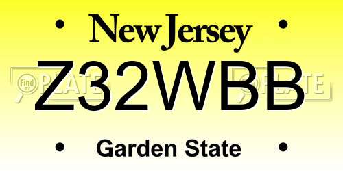 Z32WBB New Jersey License Plate