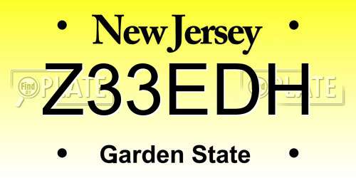 Z33EDH New Jersey License Plate