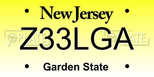 Z33LGA New Jersey License Plate
