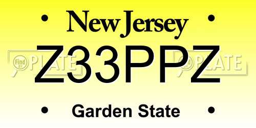 Z33PPZ New Jersey License Plate