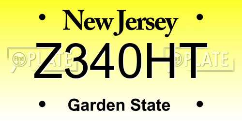 Z340HT New Jersey License Plate