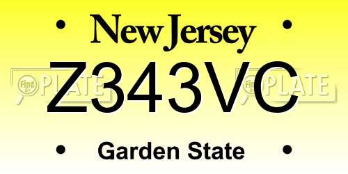 Z343VC New Jersey License Plate