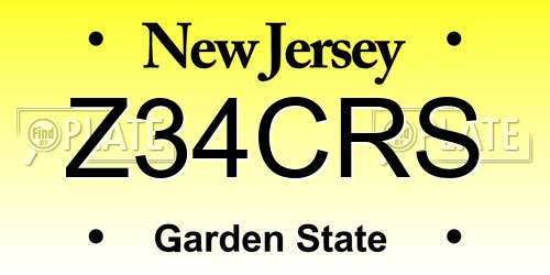 Z34CRS New Jersey License Plate