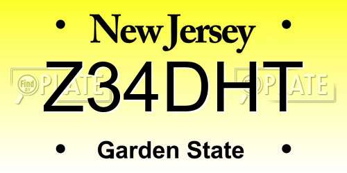 Z34DHT New Jersey License Plate