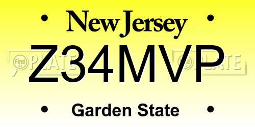 Z34MVP New Jersey License Plate