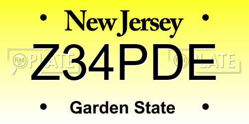 Z34PDE New Jersey License Plate