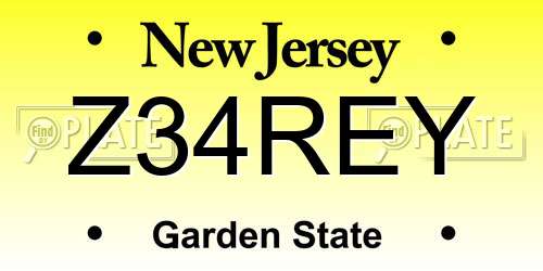 Z34REY New Jersey License Plate