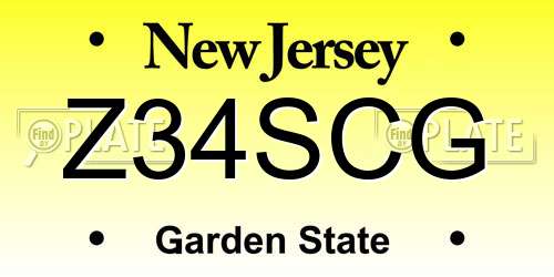 Z34SCG New Jersey License Plate