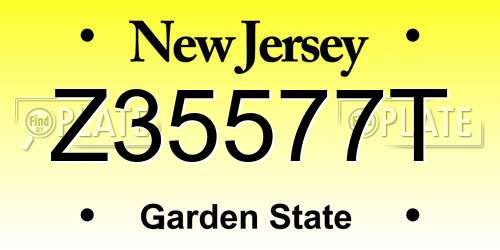 Z35577T New Jersey License Plate