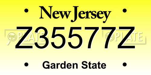 Z35577Z New Jersey License Plate
