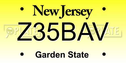 Z35BAV New Jersey License Plate