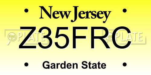 Z35FRC New Jersey License Plate