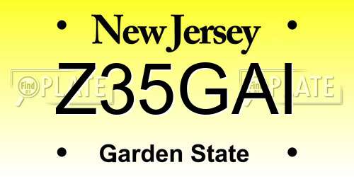 Z35GAI New Jersey License Plate